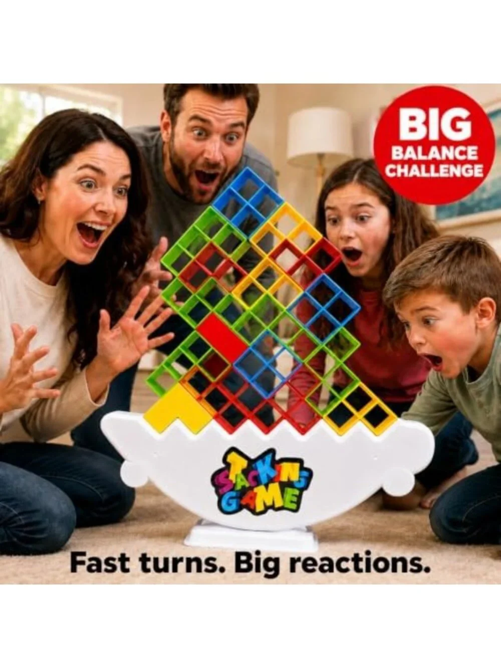 48PCS Giant Stacking Game for Adults & Kids - Fun Balance Tower Toy for Parties